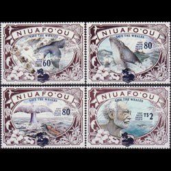 TONGA-NIUAFOU 1995 - Scott# 174-7 Whaling Surch. Set of 4 NH