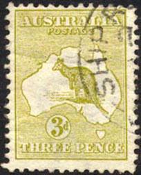 Australia #5 Used 3p Kangaroo from 1913
