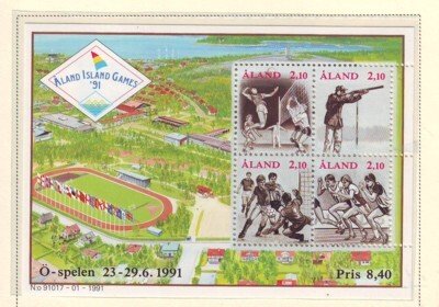 Aland Sc 58 1991 Aland Games stamp sheet mint NH