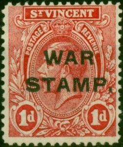 St Vincent 1916 1d Red SG122 Fine MNH