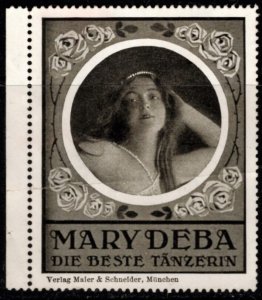 Scarce Early Vintage German (or France?) Poster Stamp Mary Deba The Best Dancer