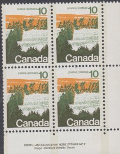 Canada UNITRADE MNH  # 594v    LR  PLate 2   Corner  Block