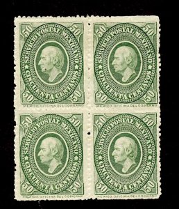 MEXICO Sc# 160 BLOCK of 4 / TOP 2 MINT,OG - BOTTOM 2 MNH,OG