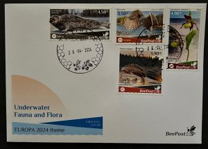 Finland 2024 Water flora and fauna owl seal triton orchid Europa BeePost FDC