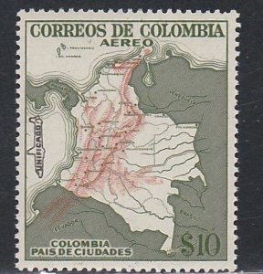 Colombia # C346, Small Airplane Overprint,  Mint NH, 1/3 Cat.