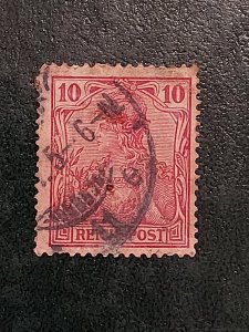1900 Germany 10pf Carmine Red inscript REICHPOST Used/HR/F.VF SW#55a