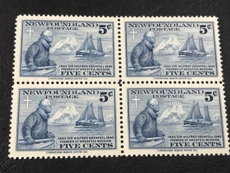 NEW FOUNDLAND # 252-MINT NEVER/HINGED----BLOCK OF 4----1941