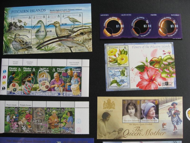 Pitcairn Islands 19 MNH sets SS mixed condition, please read description