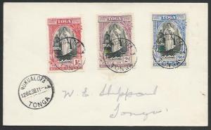 TONGA 1938 20th Anniv set on  FDC - Nukualofa cds..........................83577