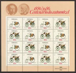 PORTUGAL Scott 1671a, Automobile Centennial 1986 sheet