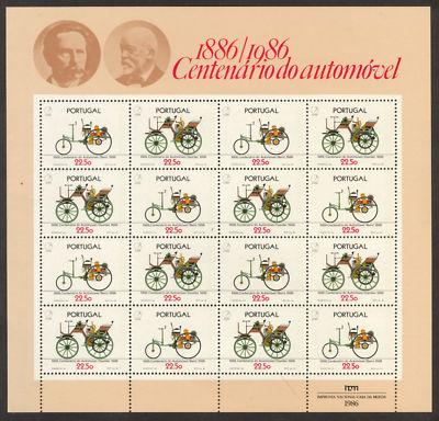 PORTUGAL Scott 1671a, Automobile Centennial 1986 sheet