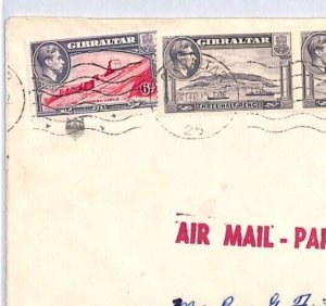 GIBRALTAR/USA MARITIME Cover KGVI *ON BOARD SS CONSTITUTION* Air 1952 YW44