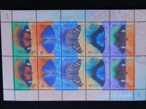 Australia-1998 – Butterflies – Sheetlet of 10 – SC#-1690-1694