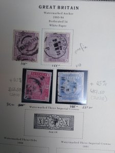 collection on pages Great Britain 1867-1900 EZ: CV $6590
