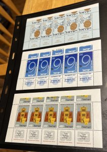 Israel Scott #127e, #128e and 129e Tab Row Sheetlets w/ Extra Tops MNH!!