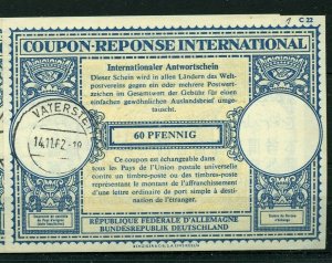 GERMANY 60 PFENNIG 1962 USED C22   - International Reply Coupon IRC