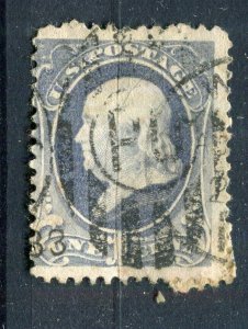 USA; 1870s early classic Franklin issue used shade of 1c. + Postmark