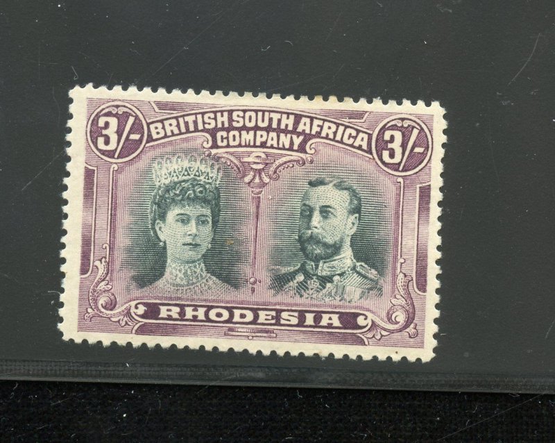 RHODESIA  DOUBLE HEAD 3sh VIOLET BLUE/GRN SCOTT # 114  MINT HINGED-SCOTT $250.00 