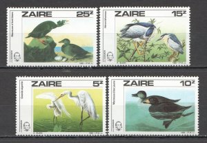 Ft137 1985 Zaire Fauna Birds J. J. Audubon #904-907 1Set Mnh