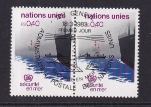 United Nations  Geneva  #114 cancelled 1983 safety at sea  40c  pair