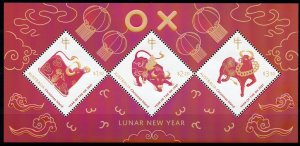 Christmas Island 2021 MNH Year of Ox Stamps Chinese Lunar New Year 3v M/S