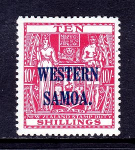 SAMOA — SCOTT 177 (SG 191) — 1935 10/- WESTERN SAMOA OVERPRINT — MH —SCV $70