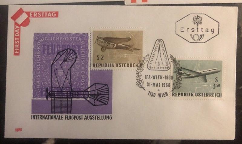 1968 Vienna Austria 5 First Day Cover FDC International Airmail Exhibition Lot