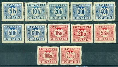 Slovakia #J1-J12  Mint  CV$119.20