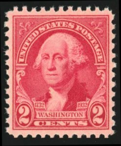 US Sc 704 F-VF/Mint VLH - 1932 2¢ Washington at Age 64