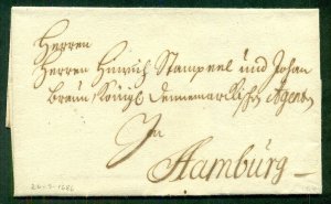 SCHLESWIG HOLSTEIN (belonged to DENMARK) 1686 prephilatelic cover to HAMBURG