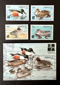 Kiribati: 1999 IBRA 99 International Stamp exhibition,  Wildfowl, MNH set + M/S