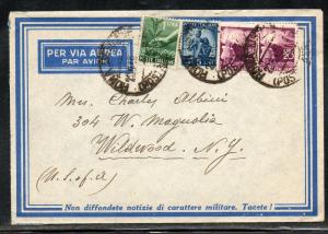 Italy Rome Airmail to US 1945 46L Rate A767