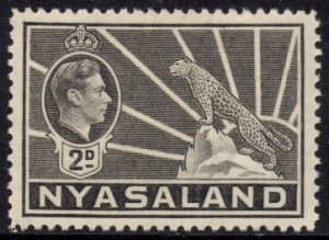 Nyasaland - 1938 KGVI 2d grey MH* SG 133