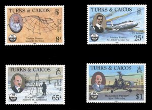 Turks & Caicos Islands #656-659 Cat$12, 1985 Pioneers and Inventors, set of f...