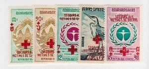 Cambodia Sc B13-7 NH ISSUE of 1972 - overprints for Red Cross