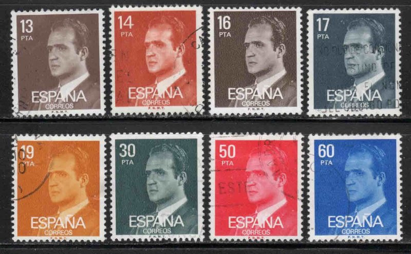 Spain #2185-94 ~ Short Set 8 of 10~ King Carlos ~ Used, MX cond. (1980-84)