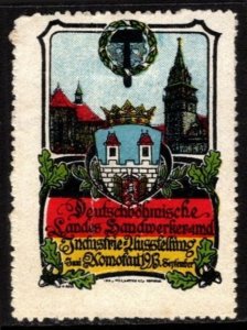 1913 German Poster Stamp German-Bohemian Land, Craft & Industry Exposition