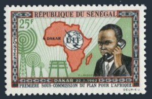 Senegal 210,MNH.Mi 253. Commission for the Africa Plan of the ITU, 1962. Map.