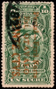 ✔️ ECUADOR 1928 QUITO-OTAVALO RAILWAY OPENING - SC. 295 (o) [058]