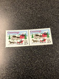 US 2400 Variety 25C Christmas Sleigh Missing Cylinder On The Left Stamp Mint NH