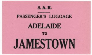 (I.B) Australia - South Australia Railways : Luggage Label (Jamestown)