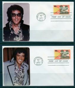 UNITED STATES 1977 ELVIS PRESLEY CACHETD  SET OF 4  DIFFERENT  TALKING FILM FDCS 