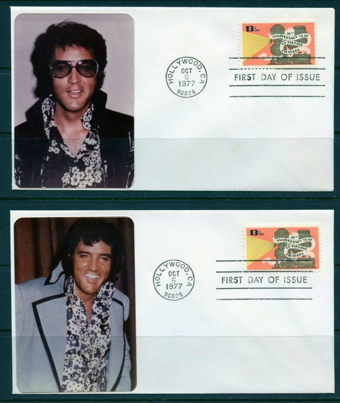 UNITED STATES 1977 ELVIS PRESLEY CACHETD  SET OF 4  DIFFERENT  TALKING FILM FDCS