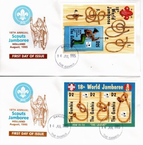 Gambia 1995 Sc 1641-2 souvenir sheets FDC set of 2