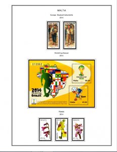 COLOR PRINTED MALTA 2011-2020 STAMP ALBUM PAGES (87 illustrated pages)