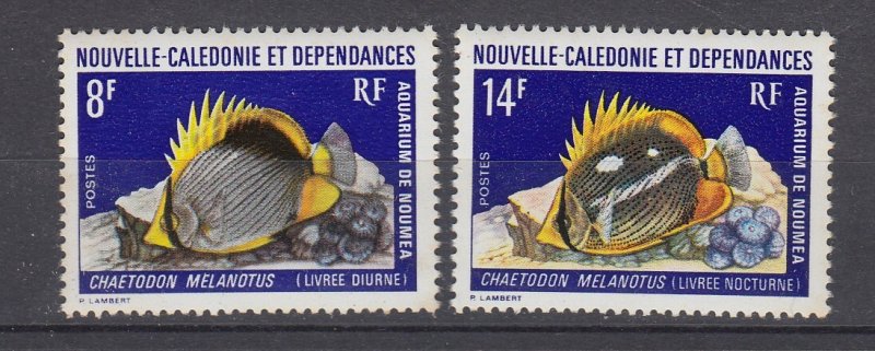 J28764 1973 new caledonia set mnh #403-4 fish