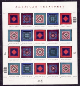 USA-Sc#3524-7- id12-unused NH sheet-American Treasures-Quilts-2001-