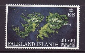 Falkland Islands-Sc#B1-unused NH semi-postal set-Maps-id2-1982-