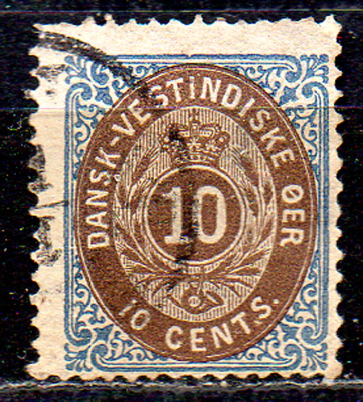 DANISH WEST INDIES. 1873. Bi-coloured type. 10c.