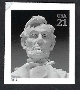 United States #4860a 21¢ Abraham Lincoln (2014). MNH. Missing corner..